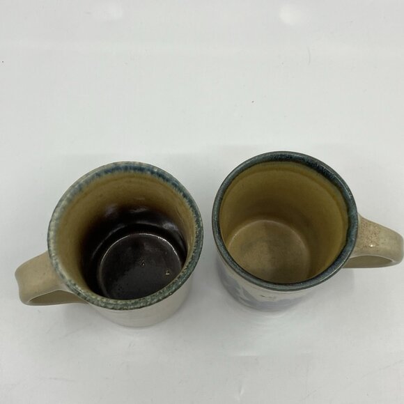 Monroe Salt Works Pottery Mugs Iris Handmade Art Studio Pottery Coffee Cup Lot - Picture 5 of 13